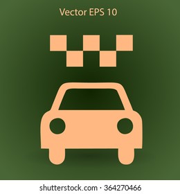 Flat taxi icon.