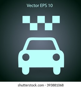 Flat taxi icon.