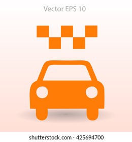 Flat taxi icon.