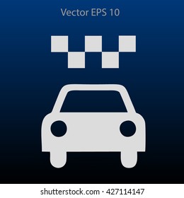 Flat taxi icon.