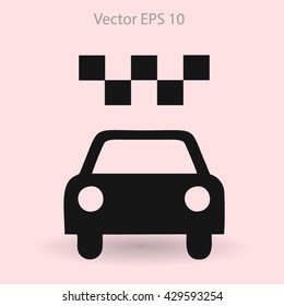 Flat taxi icon.