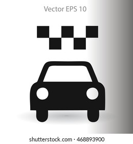 Flat taxi icon.