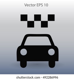 Flat taxi icon.