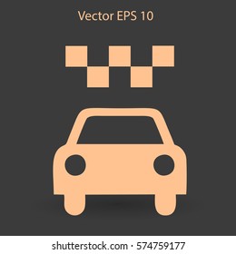 Flat taxi icon.