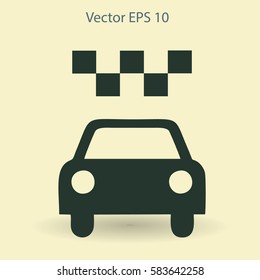 Flat taxi icon.