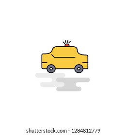 Flat Taxi  Icon. Vector