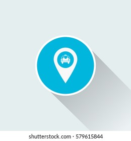 flat taxi pin icon