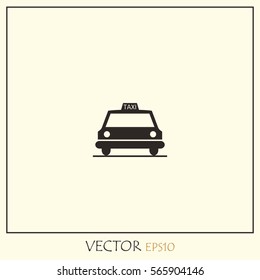 Flat taxi Vector Icon.
