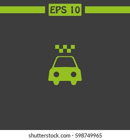 Flat taxi Vector Icon.