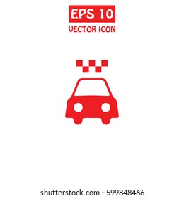 Flat taxi Vector Icon.
