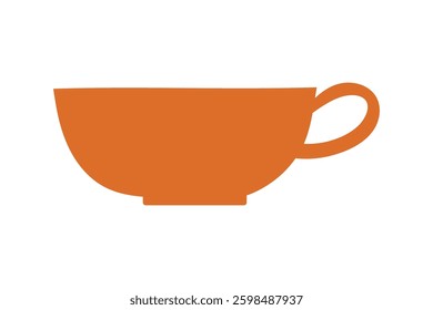 A flat tea cup illustration