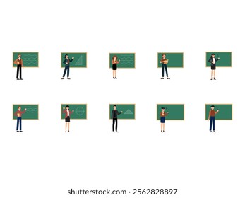 Flat Teacher Illustration Element Set