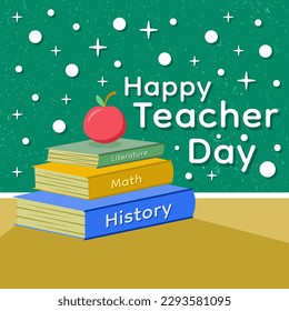 Flat teachers' day background. Suitable for graphic elements and social media post.