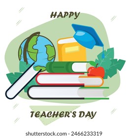 Flat teacher's day vector illustration