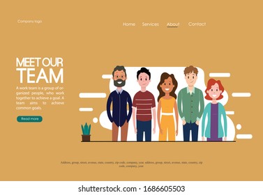 Concepto de trabajo en equipo plano para la página de inicio