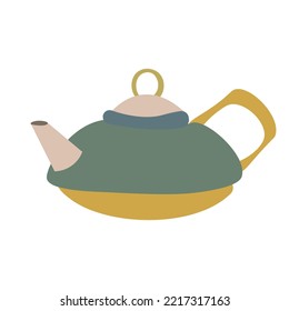 Flat teapot simple vector illustration