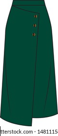 Flat technical sketch of skirt