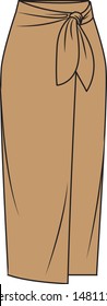 Flat technical sketch of skirt