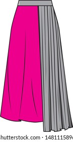 Flat technical sketch of skirt