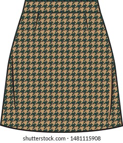 Flat technical sketch of skirt
