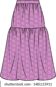 Flat technical sketch of skirt