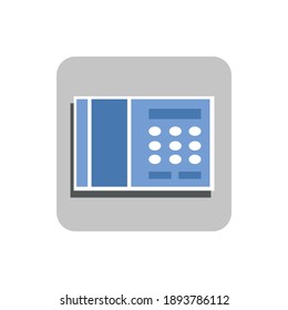 Flat telephone icon for mobile device and computer vector illustration