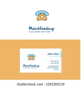 Flat Telephone  Logo and Visiting Card Template. Busienss Concept Logo Design