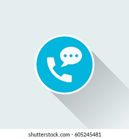 Flat telephone receiver icon