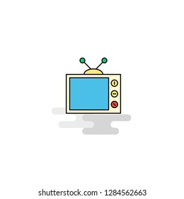 Flat Television Icon. Vector