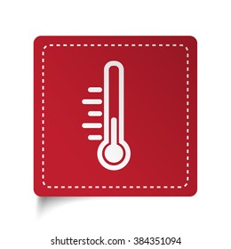 Flat Temperature icon on red sticker