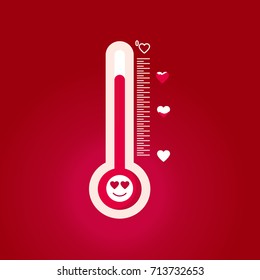 Flat temperature love /  Valentines Day element vector illustration
