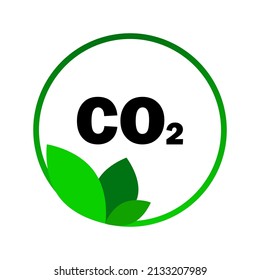 Flat template with co2 leaves for concept design. Logo design. Ecology concept. Vector illustration. stock image.