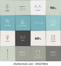 Flat template. Infographic square panel, chart. 