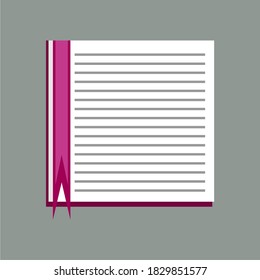 Flat template notebook. Diary for business. Office stationery items. Vector illustration. Notepad flat design writing concept.