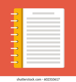 Flat template notebook. Diary for business. Notebook cover design. Office stationery items. Vector illustration.