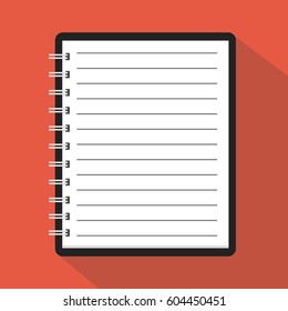 Flat template notebook. Diary for business. Notebook cover design. Office stationery items. Vector illustration.