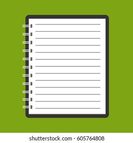 Flat template notebook. Diary for business. Notebook cover design. Office stationery items. Vector illustration.