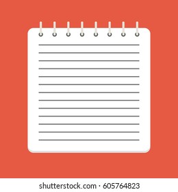 Flat template notebook. Diary for business. Notebook cover design. Office stationery items. Vector illustration.