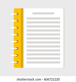 Flat template notebook. Diary for business. Notebook cover design. Office stationery items. Vector illustration.