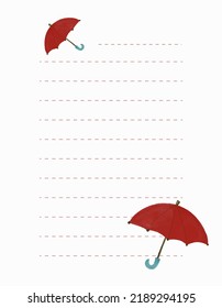 Flat template with template for notes autumn. Flat design style vector illustration. Modern mockup. Cute autumn design. Abstract business card template vector. Banner design. Web banner.