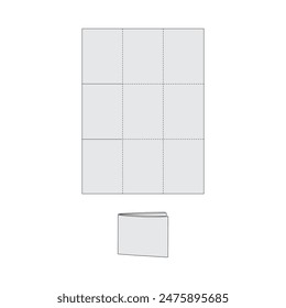 
Flat template for printed packaging. Shows cuts, folds and graphic placement for a flawless final product. Small mockup included. Vector.