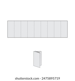 
Flat template for printed packaging. Shows cuts, folds and graphic placement for a flawless final product. Small mockup included. Vector.