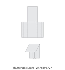 
Flat template for printed packaging. Shows cuts, folds and graphic placement for a flawless final product. Small mockup included. Vector.
