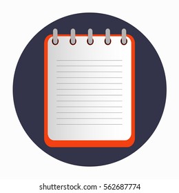 Flat template red notebook