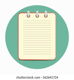 Flat template red notepad