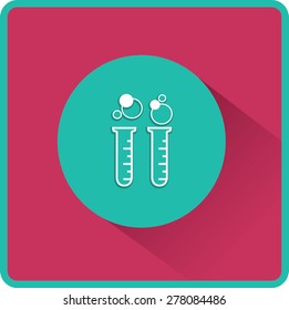 Flat test tube icon