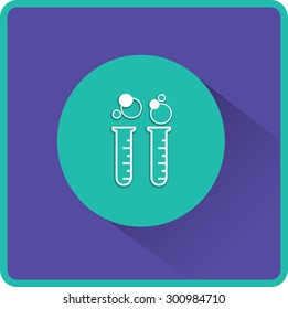 Flat test tube icon