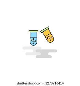 Flat Test tube Icon. Vector
