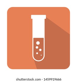 Flat test tube icon vector illustration on color background 