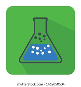Flat test tube icon vector illustration on color background